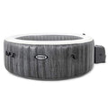 Intex Greywood Deluxe 4 Person Outdoor Portable Inflatable Hot Tub Spa with Multi-Color LED Light