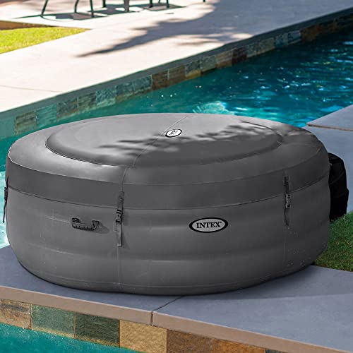 Intex 28481E Simple Spa 77in x 26in 4-Person Outdoor Portable Inflatable Round Heated Hot Tub Spa with 100 Bubble Jets