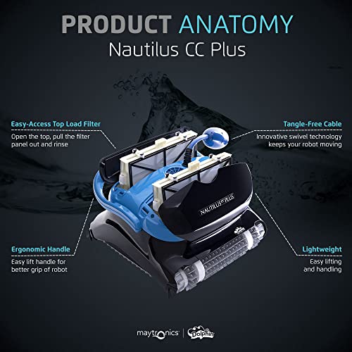 Dolphin Nautilus CC Plus Robotic Pool Vacuum Cleaner  Wall Climbing Capability