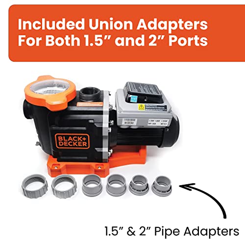 BLACK+DECKER Variable Speed Pool Pump Inground with Filter Basket, 3 HP