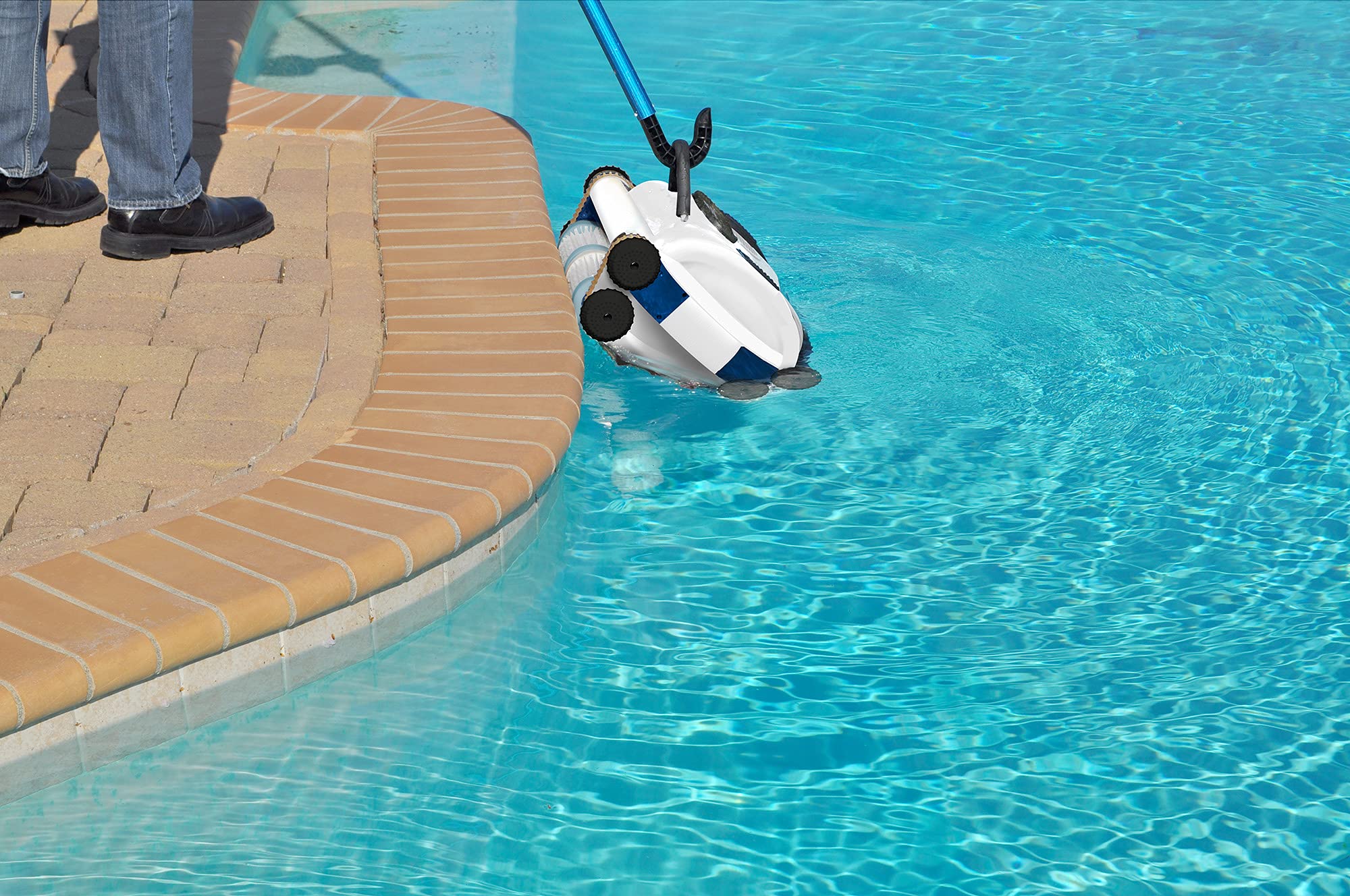 POOL BLASTER CX-1 Cordless Robotic Pool Cleaner, Automatic Vacuum for Inground and Above Ground Pools
