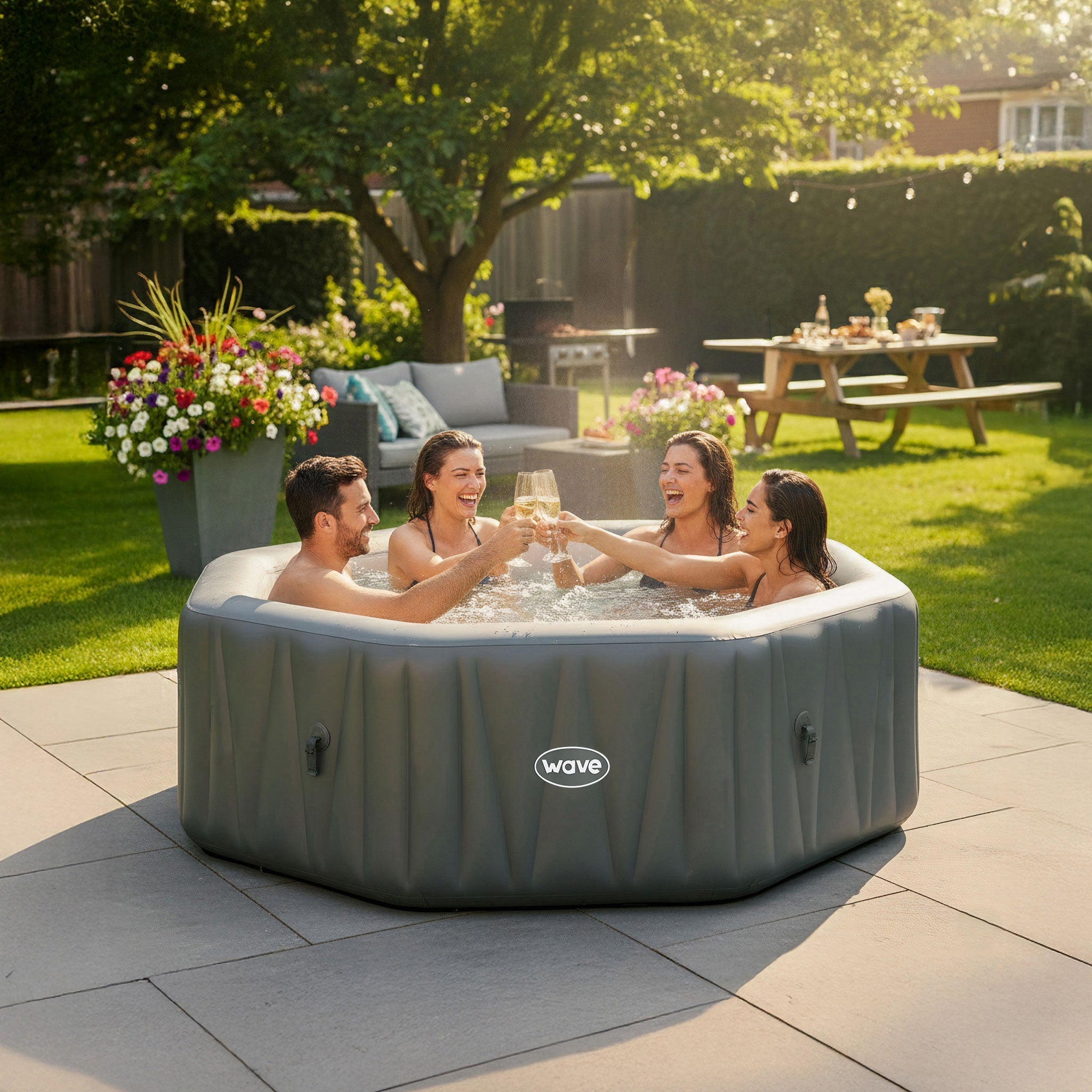 Aegean | 6-Person Inflatable Hot Tub | Integrated Heater | ETL