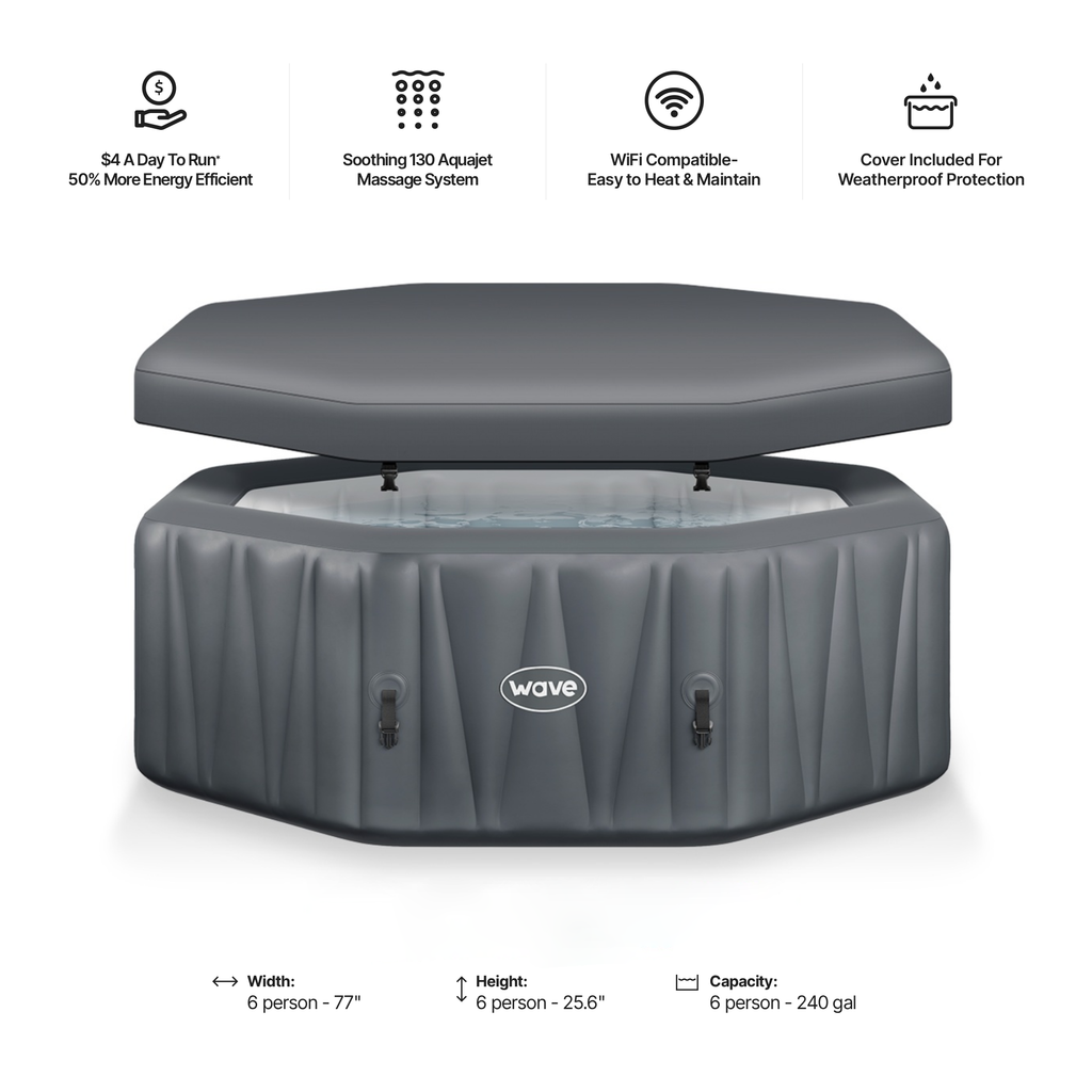 Aegean | 6-Person Inflatable Hot Tub | Integrated Heater | ETL
