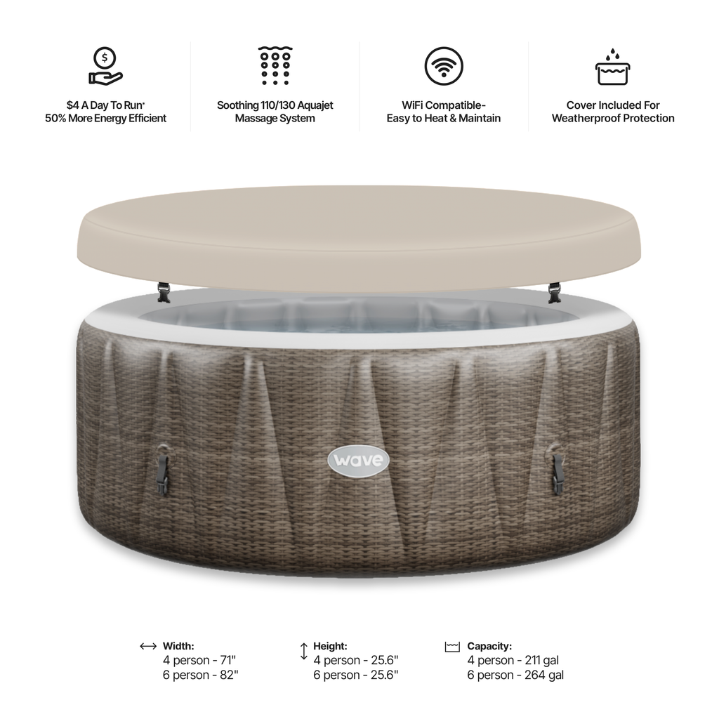 Atlantic | 4/6-Person Inflatable Hot Tub | Integrated Heater | ETL