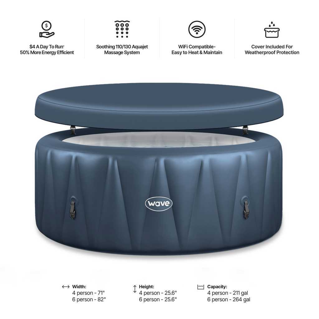 Atlantic | 4/6-Person Inflatable Hot Tub | Integrated Heater | ETL