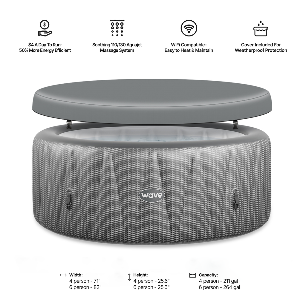 Atlantic | 4/6-Person Inflatable Hot Tub | Integrated Heater | ETL