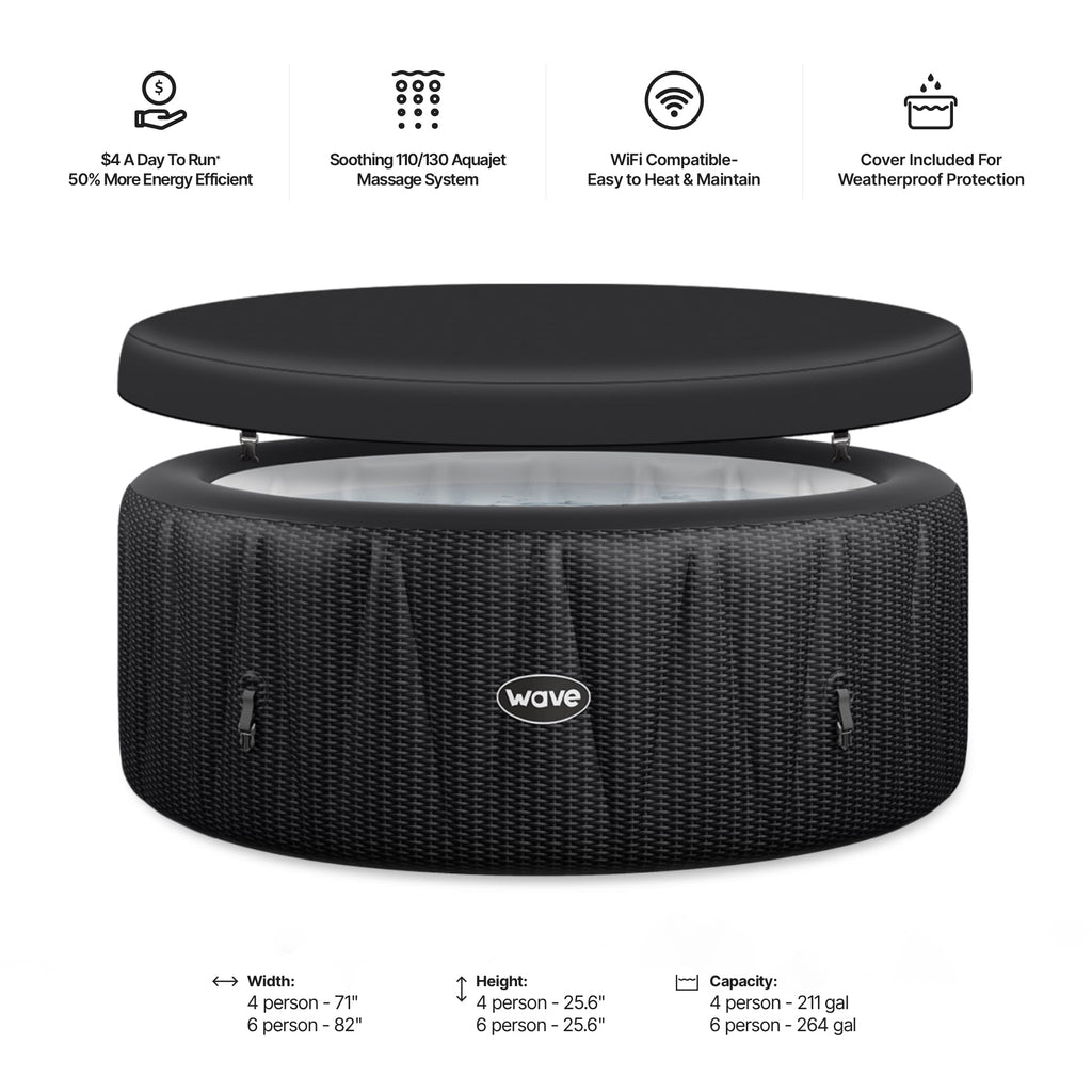 Atlantic | 4/6-Person Inflatable Hot Tub | Integrated Heater | ETL
